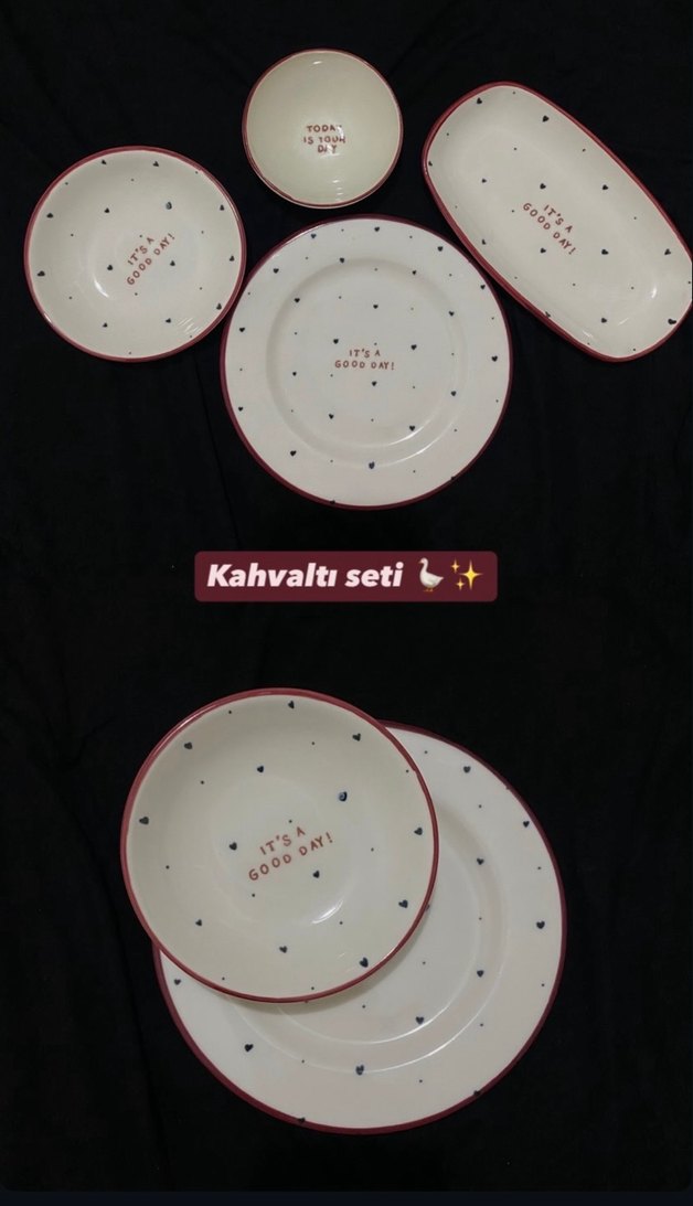 Beyaz porselen  kahvaltı Tabak Seti - Görsel 2