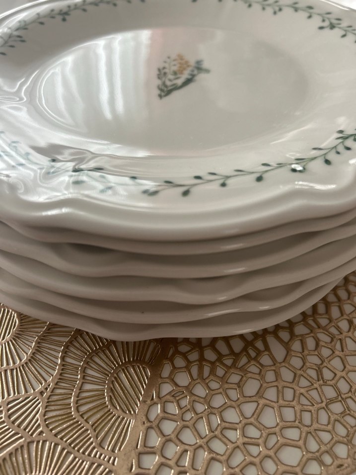 Pastel Beyaz Çiçek Desenli Tabak - Görsel 3