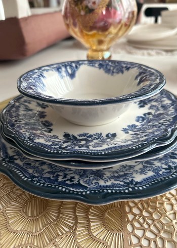 Koyu Mavi Desenli Yemek Takımı - Görsel 2