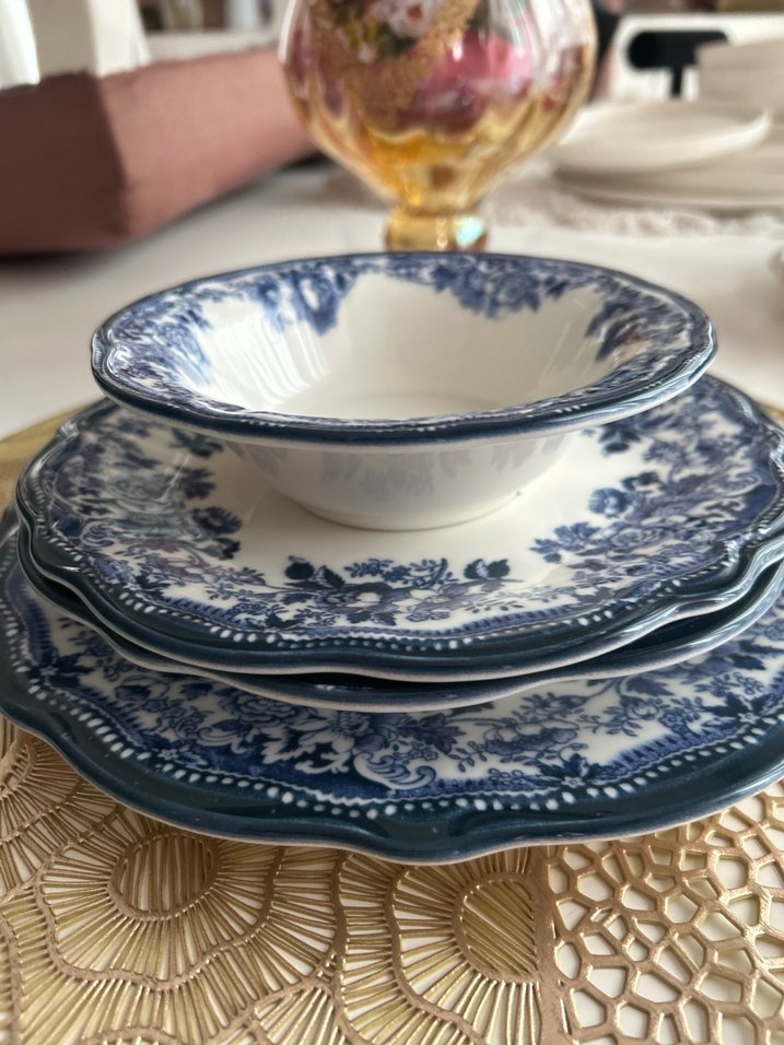 Koyu Mavi Desenli Yemek Takımı - Görsel 2