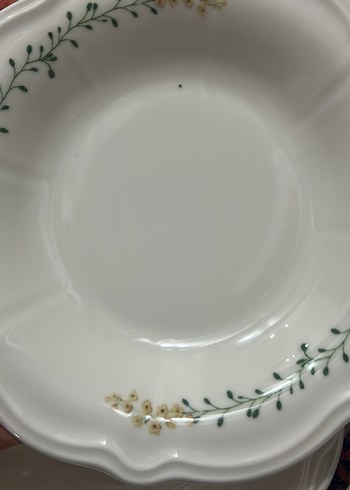 Beyaz Çiçek Desenli porselen tabak - Görsel 3