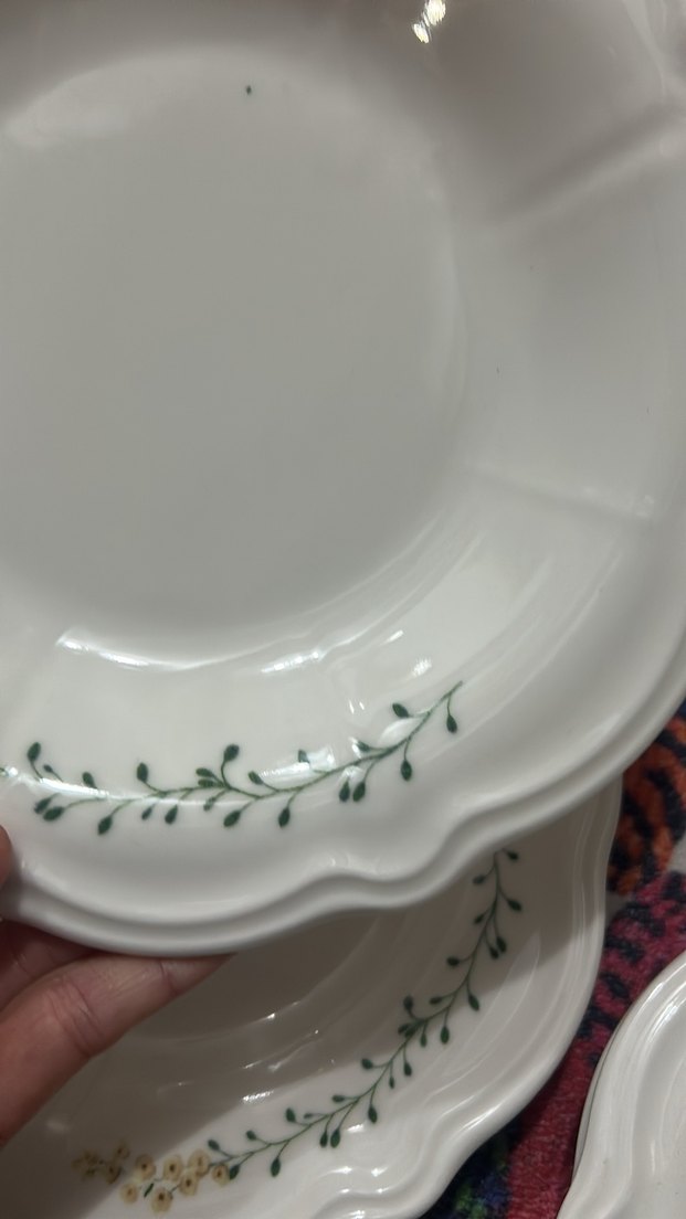 Beyaz Çiçek Desenli porselen tabak - Görsel 4