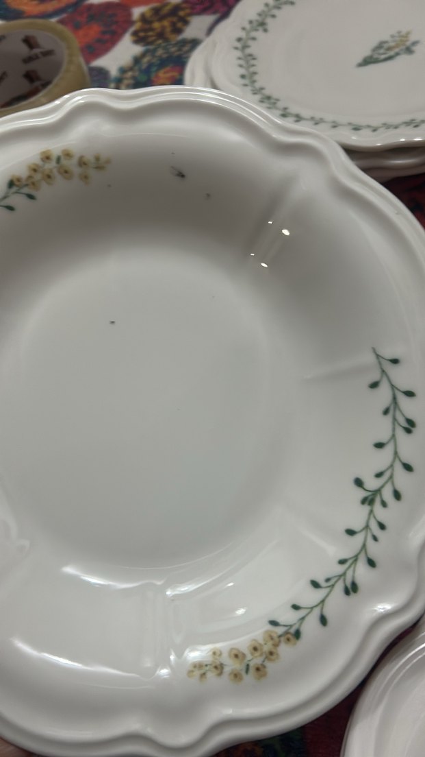 Beyaz Çiçek Desenli porselen tabak - Görsel 5