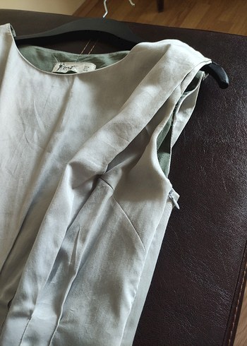 Trust gri drapeli elbise - Görsel 3