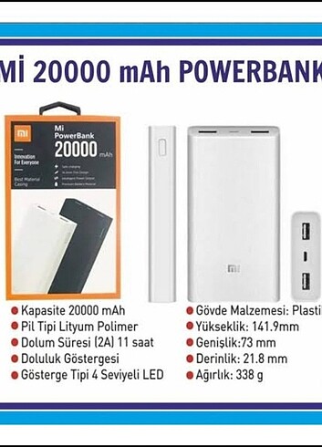 Xiaomi 2i 20000 mAh Powerbank-Şarj Cihazı