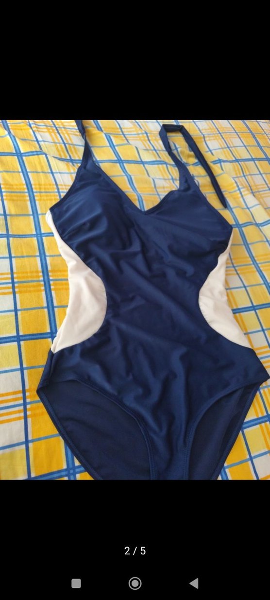 Kadın Lacivert İnce Askılı Mayo - Görsel 2