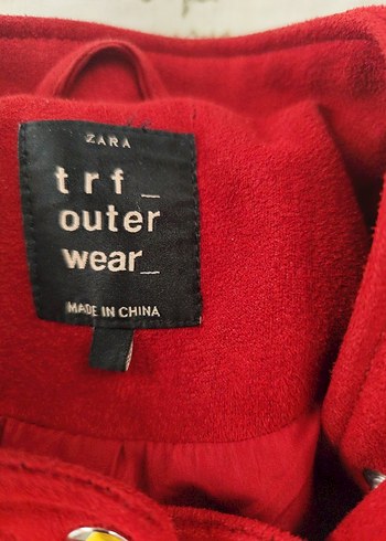 zara Kemerli Kırmızı Süet Kadın Deri Ceket - Görsel 8