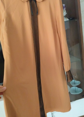 hardal rengij Uzun Kollu Kadın Tunik - Görsel 3