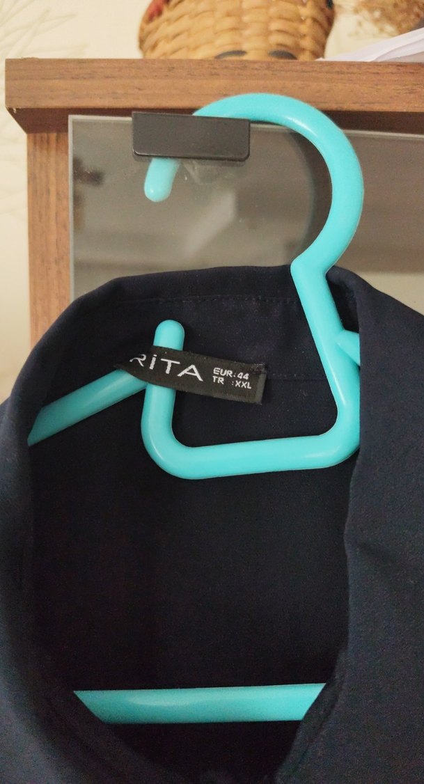 Lacivert Uzun Kollu Düğmeli uzun gömlek - Görsel 4