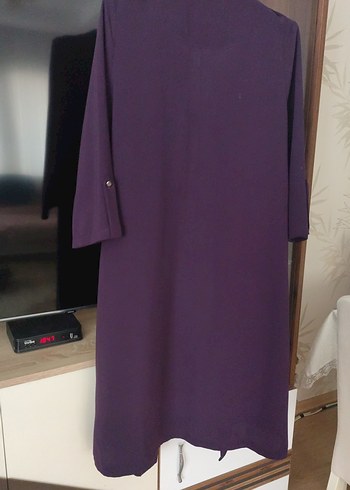 Mor Uzun Kadın ceket - Görsel 5