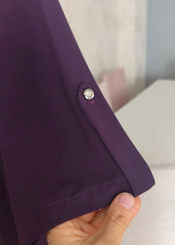 Mor Uzun Kadın ceket - Görsel 2