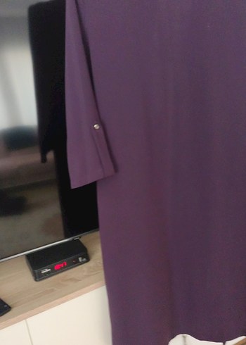 Mor Uzun Kadın ceket - Görsel 4