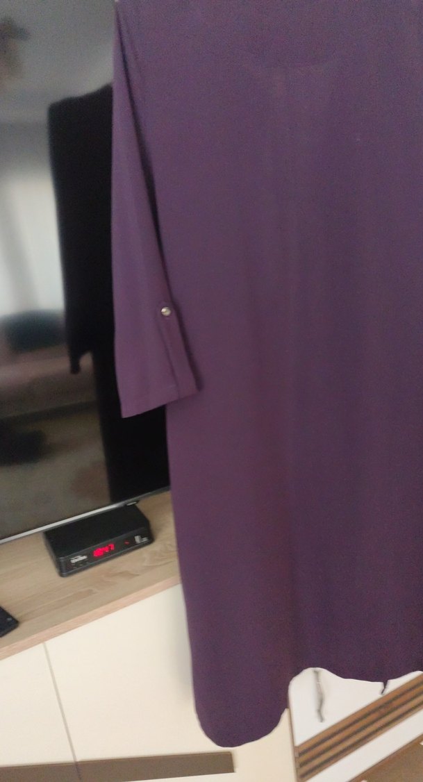 Mor Uzun Kadın ceket - Görsel 4