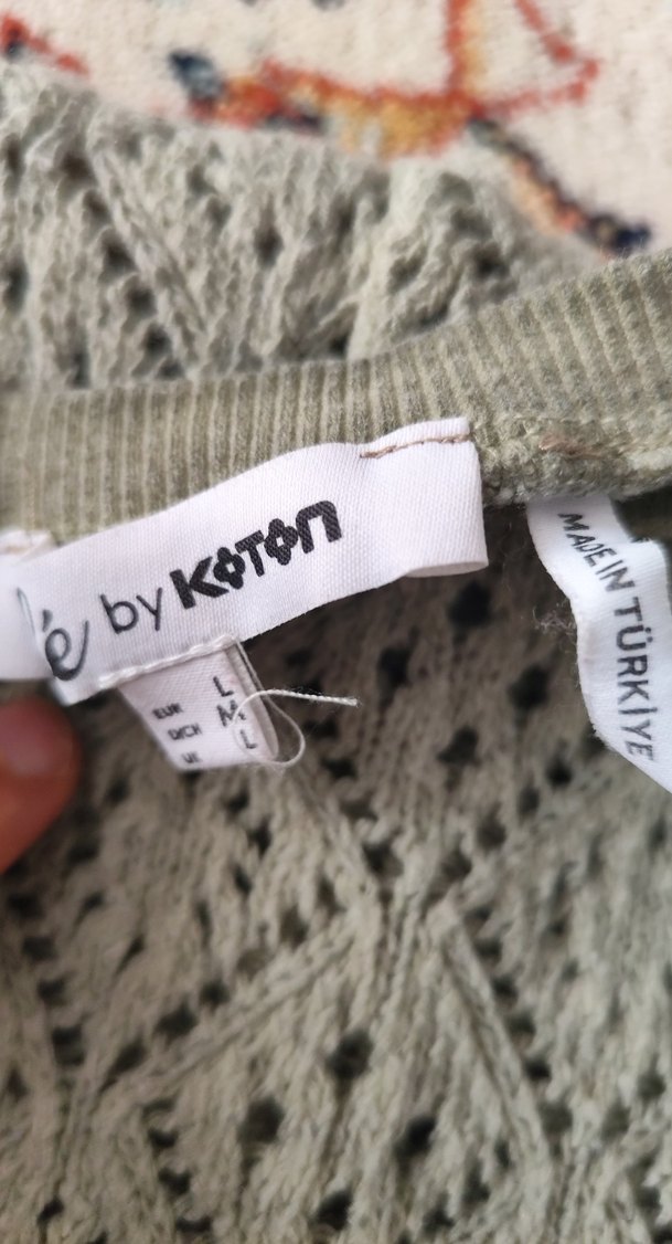 Gri Nakışlı Bohem Kadın Triko Kazak - Görsel 4