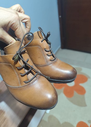 Bej Deri Kadın Stiletto Oxford Ayakkabı - Görsel 3