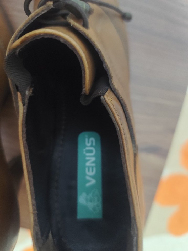 Bej Deri Kadın Stiletto Oxford Ayakkabı - Görsel 4