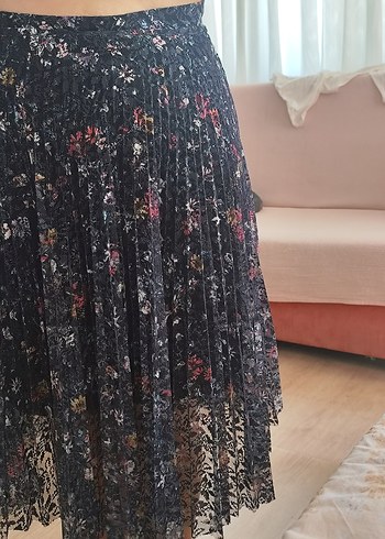l Beden Desenli Midi Piliseli Kadın Etek