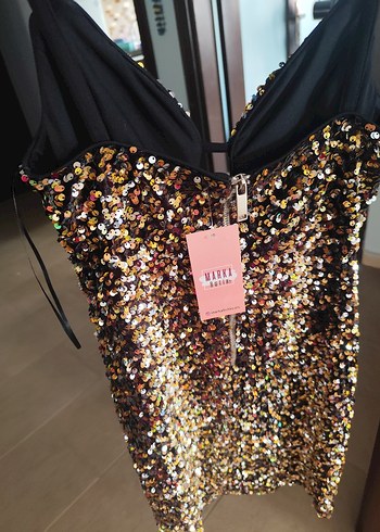 Zara pulluPayetli Mini Abiye Elbise - Görsel 8