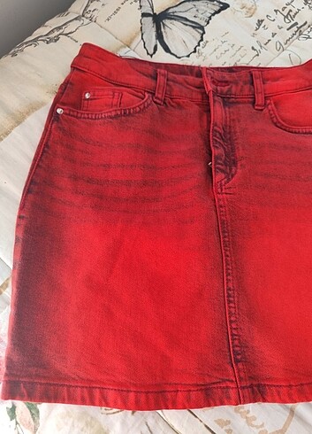 s Beden kırmızı Renk H&M kırmızı Jean etek