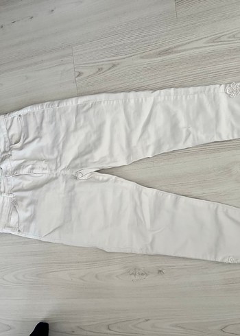 Beyaz kot Kadın Pantolon