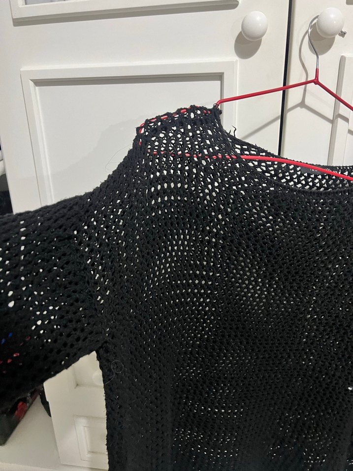 Siyah Örgü Kadın Kazak - Görsel 4