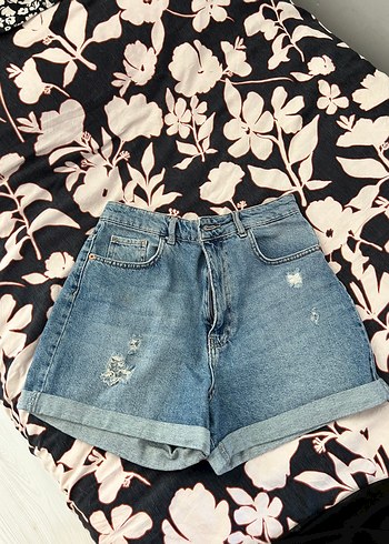 m Beden Kadın Mavi Mini Denim Şort