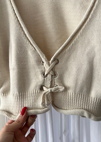 Bej Kadın İnce Triko Uzun Kollu Kazak - Görsel 5