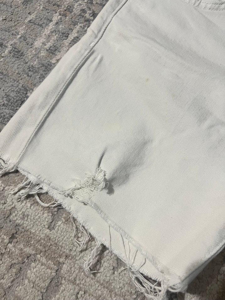 Beyaz Kadın Denim Şort - Görsel 2