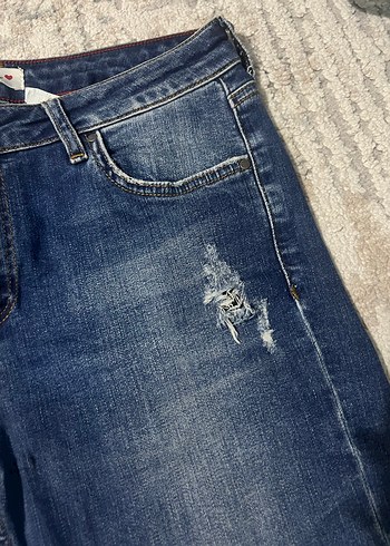 Düz Renk Mavi Kot Şort - Görsel 2