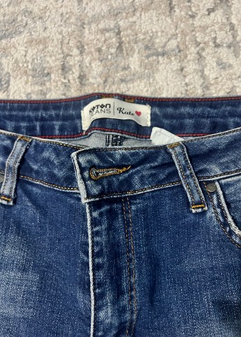 Düz Renk Mavi Kot Şort - Görsel 4