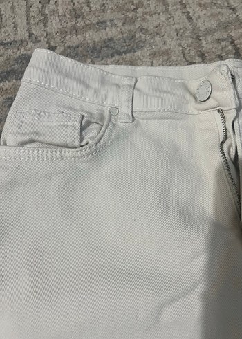 Beyaz Mini Kot Etek - Görsel 2