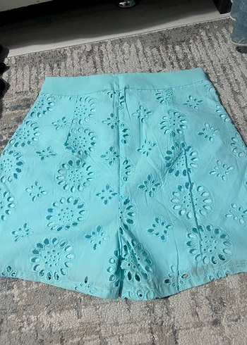 Turkuaz Nakışlı Bohem Mini Şort - Görsel 4