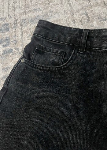 antrasit kot şort iki düğmeli çok rahat likralı - Görsel 4