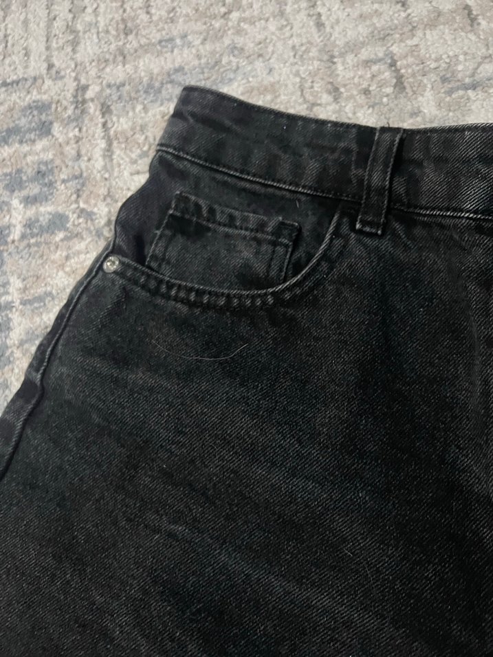 antrasit kot şort iki düğmeli çok rahat likralı - Görsel 4