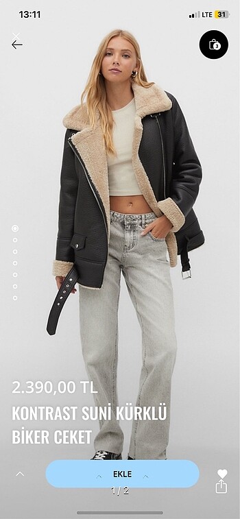 Stradivarius kürklü kaban