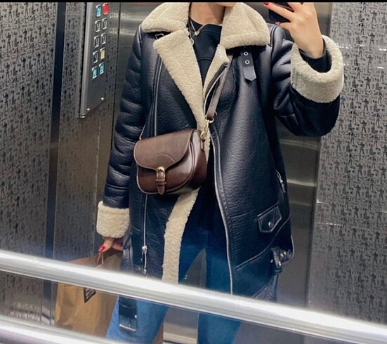 Stradivarius Stradivarius kürklü kaban