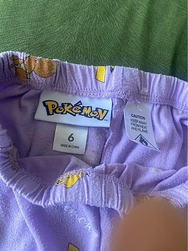 6 Yaş Beden mor Renk Pokemon şort