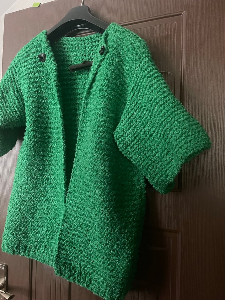 Kadın Yeşil Triko Hırka - Görsel 2