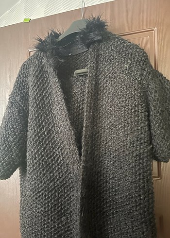 Kadın Gri Örgü Hırka - Görsel 2