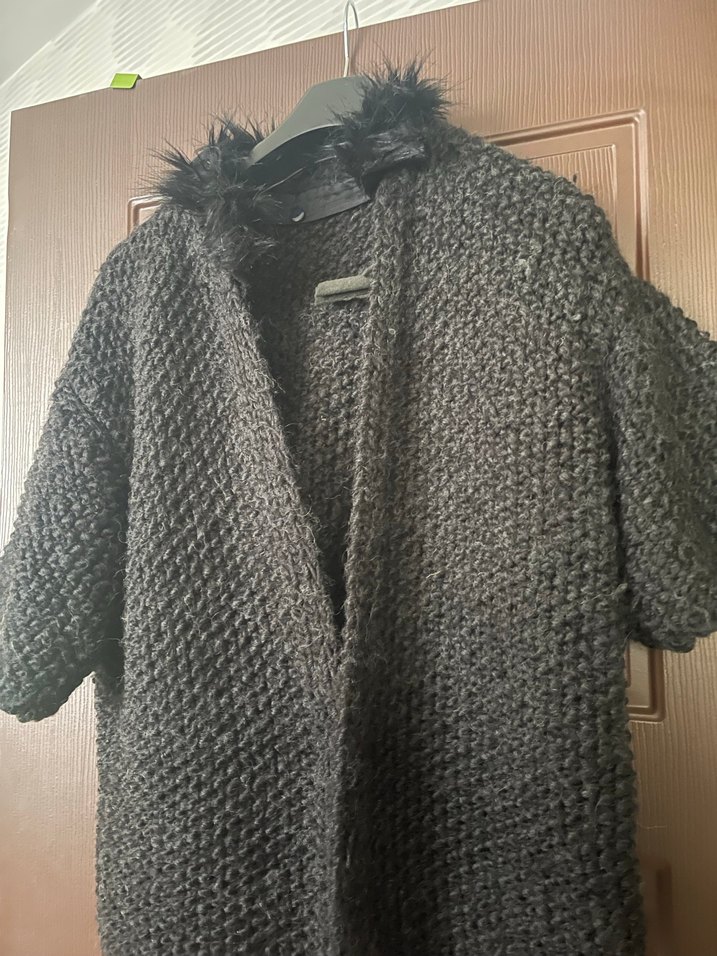 Kadın Gri Örgü Hırka - Görsel 2