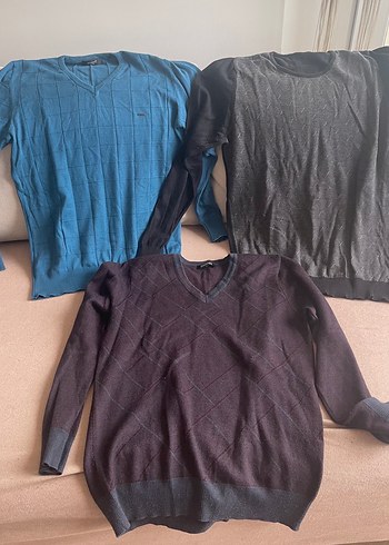 Gri Triko Erkek Kazak - Görsel 2