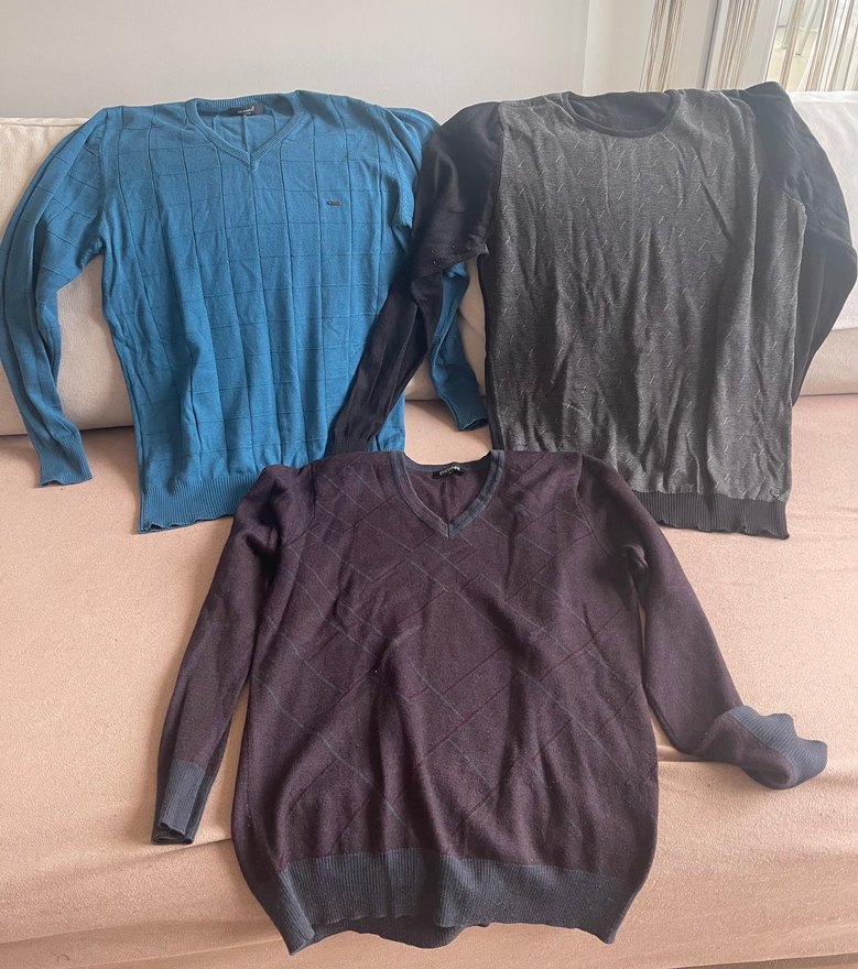 Gri Triko Erkek Kazak - Görsel 2