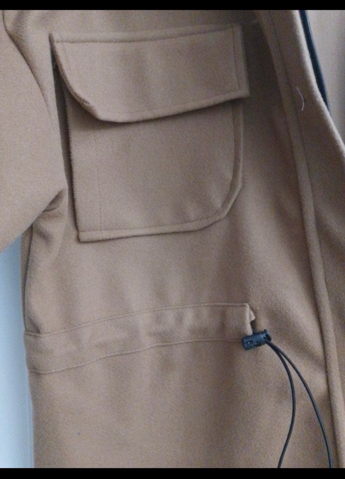 Bej Kemerli Kadın Kısa Mont - Görsel 4