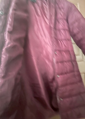 Bordo Düğmeli Midi Kadın Kışlık Mont - Görsel 2