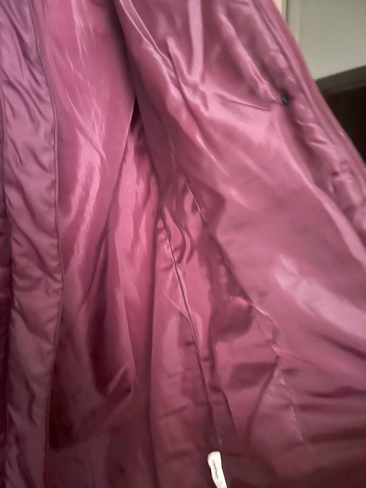 Bordo Düğmeli Midi Kadın Kışlık Mont - Görsel 3