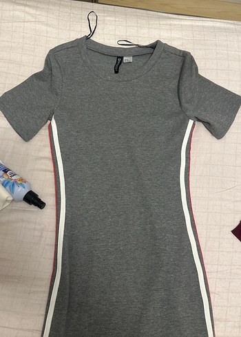 Gri Kemerli Midi Kadın Elbise - Görsel 2