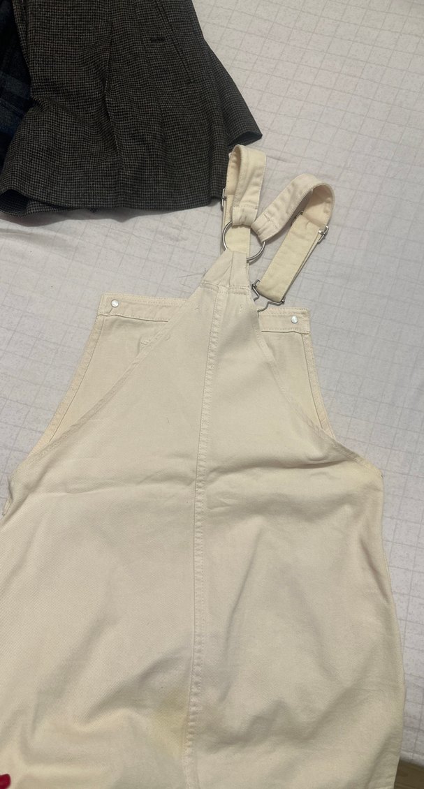 Kadın Bej Keten Midi Salopet - Görsel 2