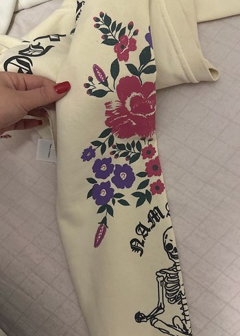 Baskılı Kadın Sweatshirt - Pamuk, Rahat Kesim - Görsel 2