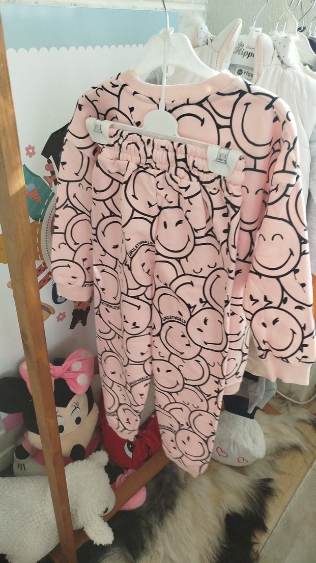 Pembe Baskılı zara model şardonlu takım - Görsel 2