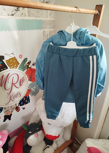 Açık Mavi Çocuk Yağmurluk içi ince sweat ve pantolon - Görsel 2
